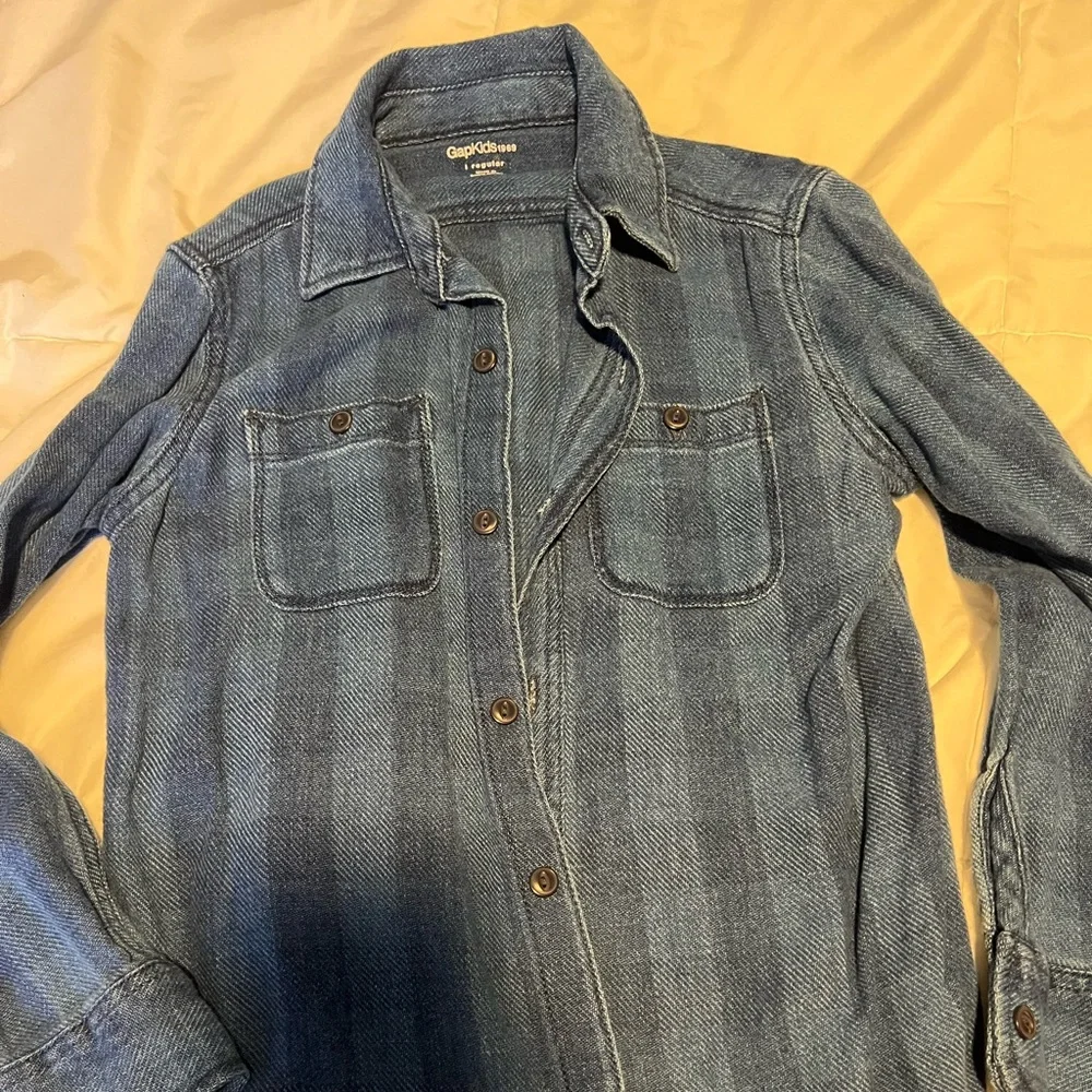 GAP boys denim button down shirt cotton